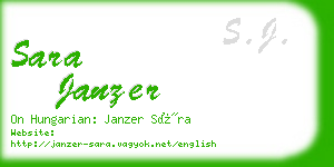 sara janzer business card